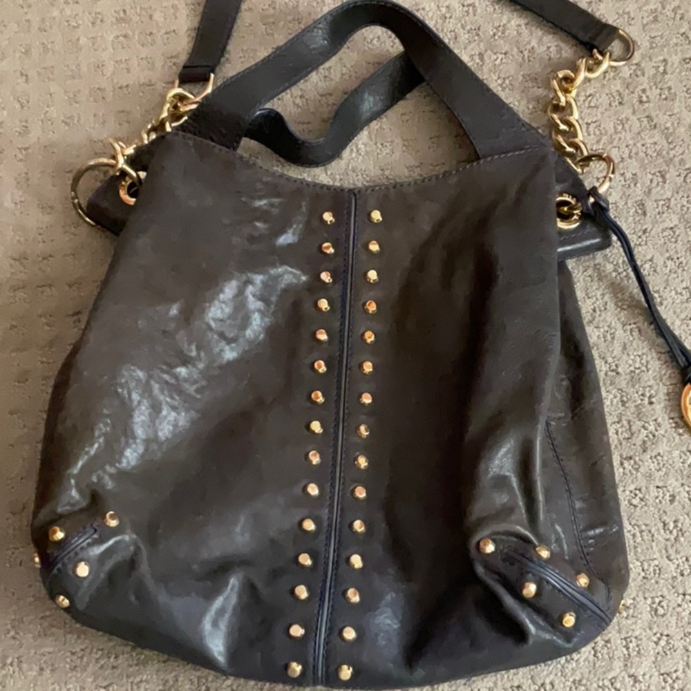 Distressed leather MICHAEL KORS shoulder bag